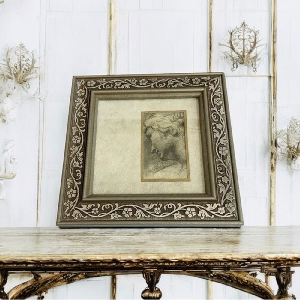 Leonardo da Vinci Head of Leda Framed Art Print 8x8 Custom Mat Renaissance Frame